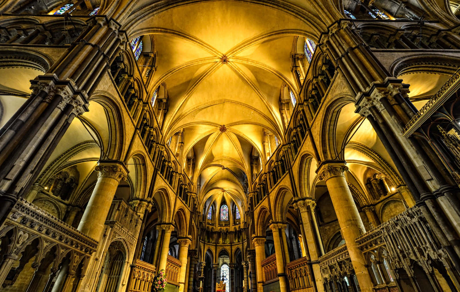 The Stunning Ceiling Of Canterbury Cathedral Wallpaper