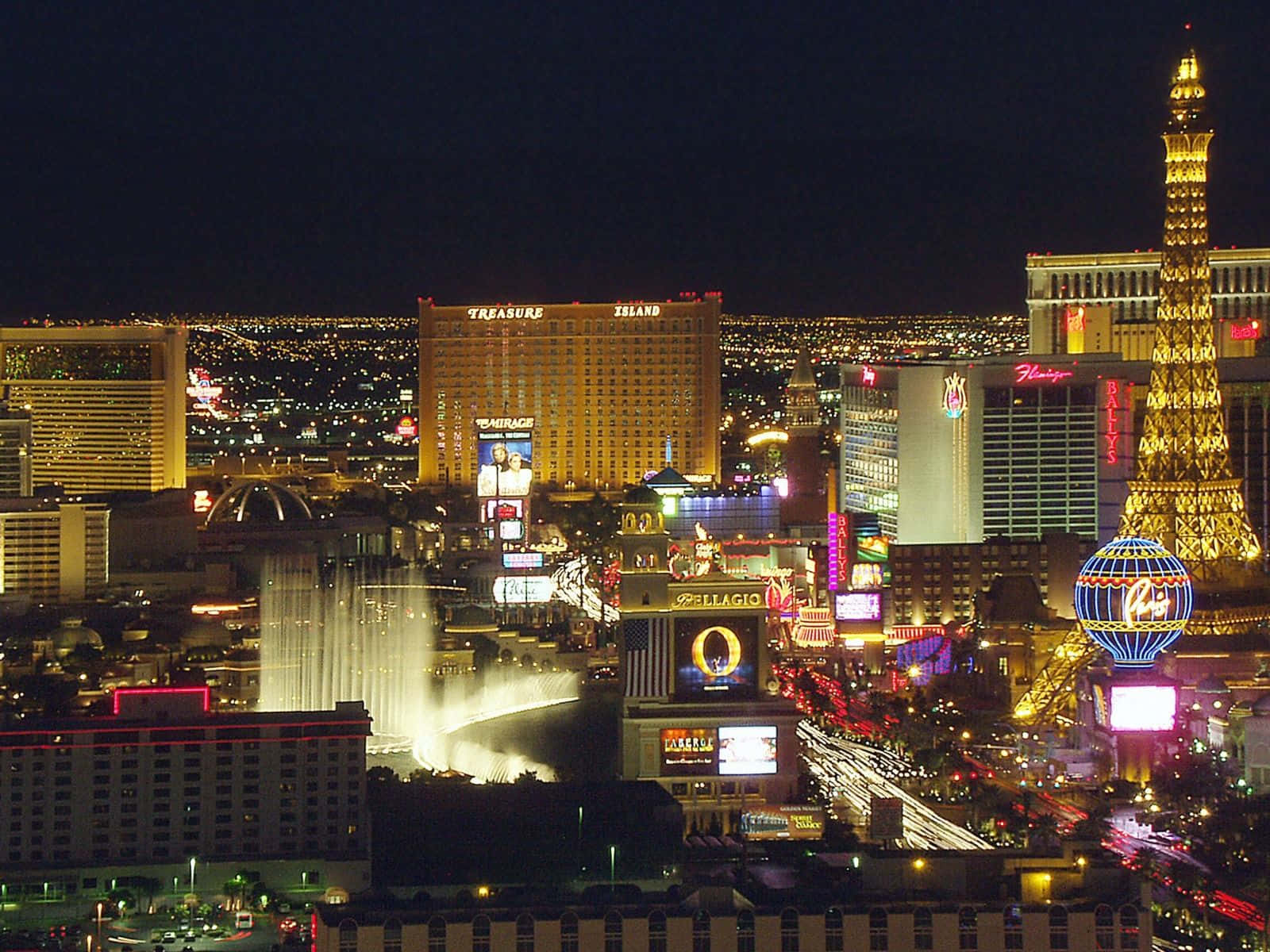 The Stunning Las Vegas Skyline At Night Wallpaper