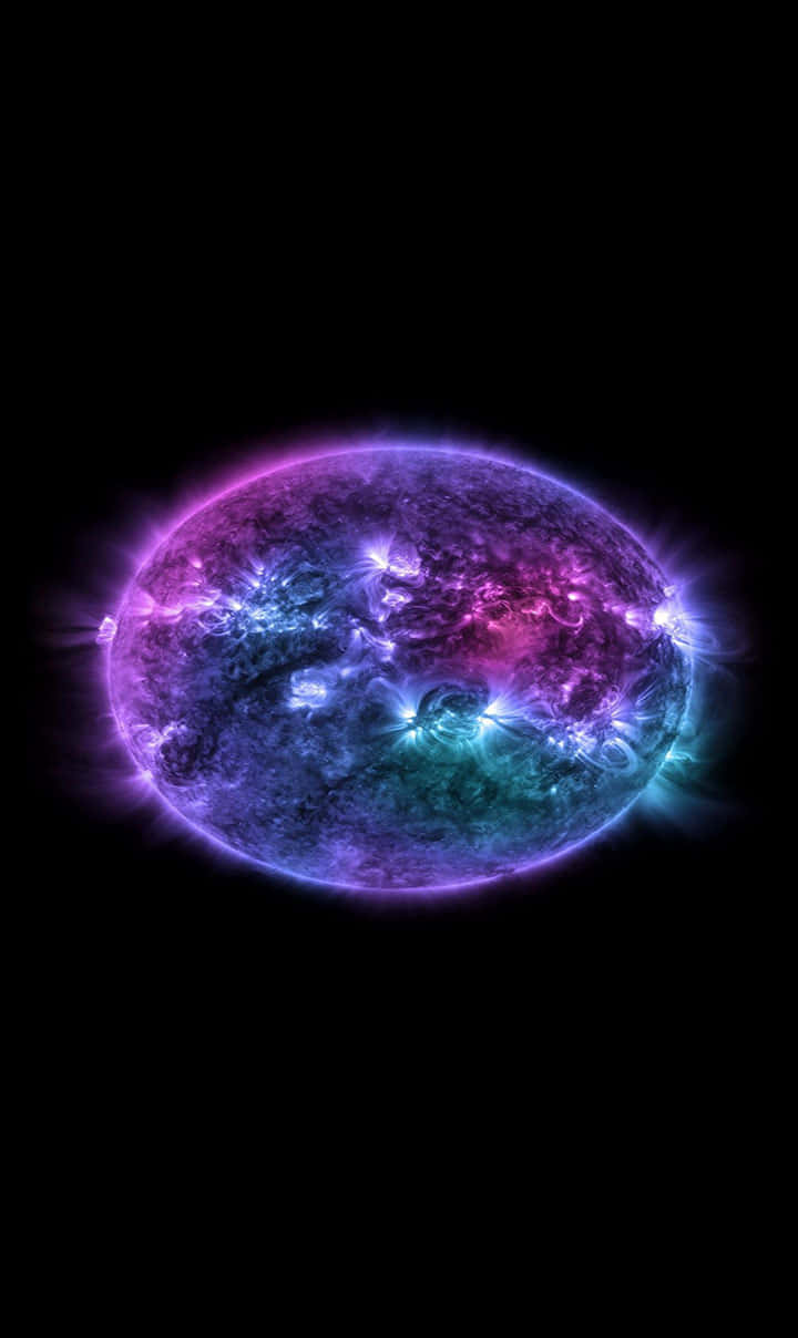 The Sun In A Purple And Blue Color Wallpaper