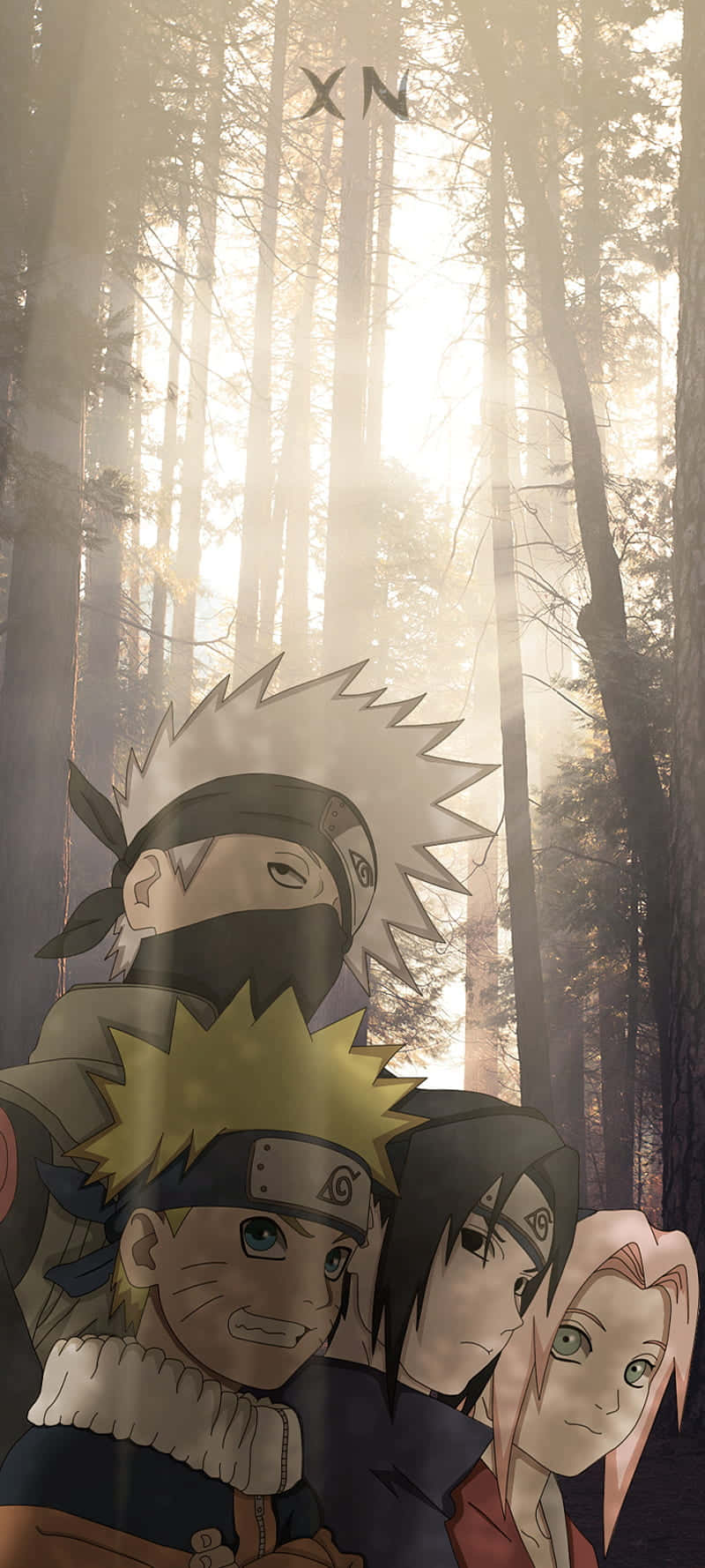 The Three Shinobi Of Konohagakure – Kakashi, Naruto And Sasuke Wallpaper