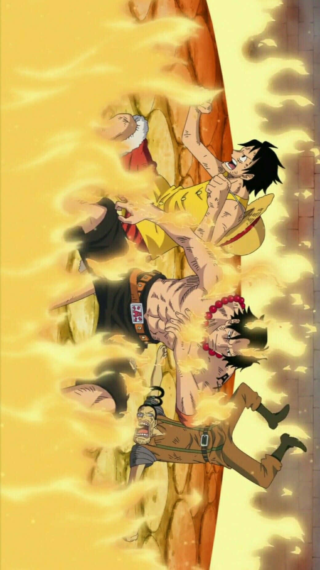 The Tragic Moment Of Ace's Death In One Piece Wallpaper