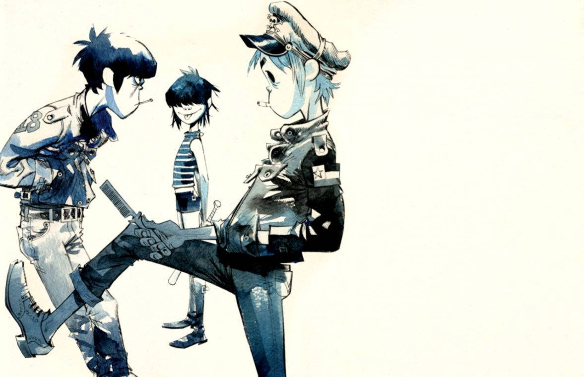 The Unstoppable Art Force: 2-d And Murdoc Of Gorillaz Wallpaper