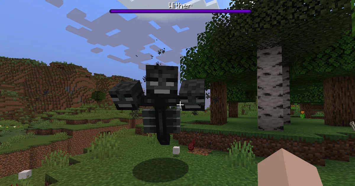 The Unstoppable Minecraft Wither Boss On The Battlefield Wallpaper