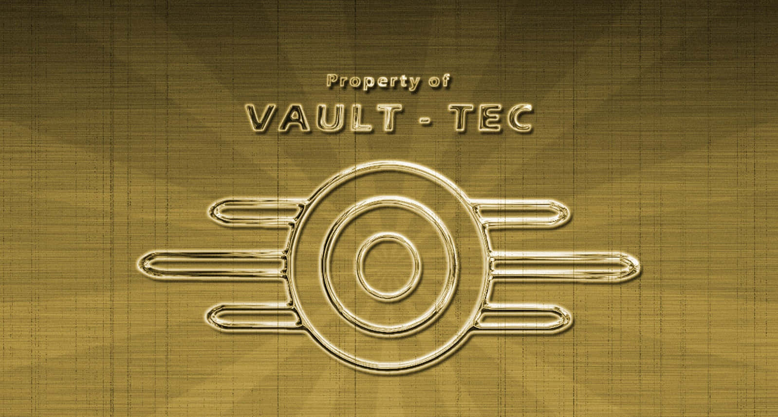 The Vault-tec Logo On A Futuristic Blue Background Wallpaper