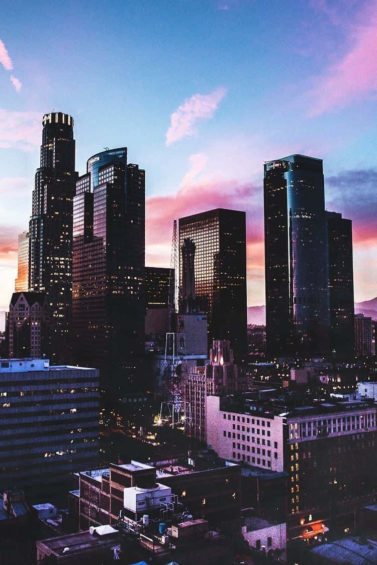 The Vibrant Lights Of Los Angeles Seen From Iphone Wallpaper