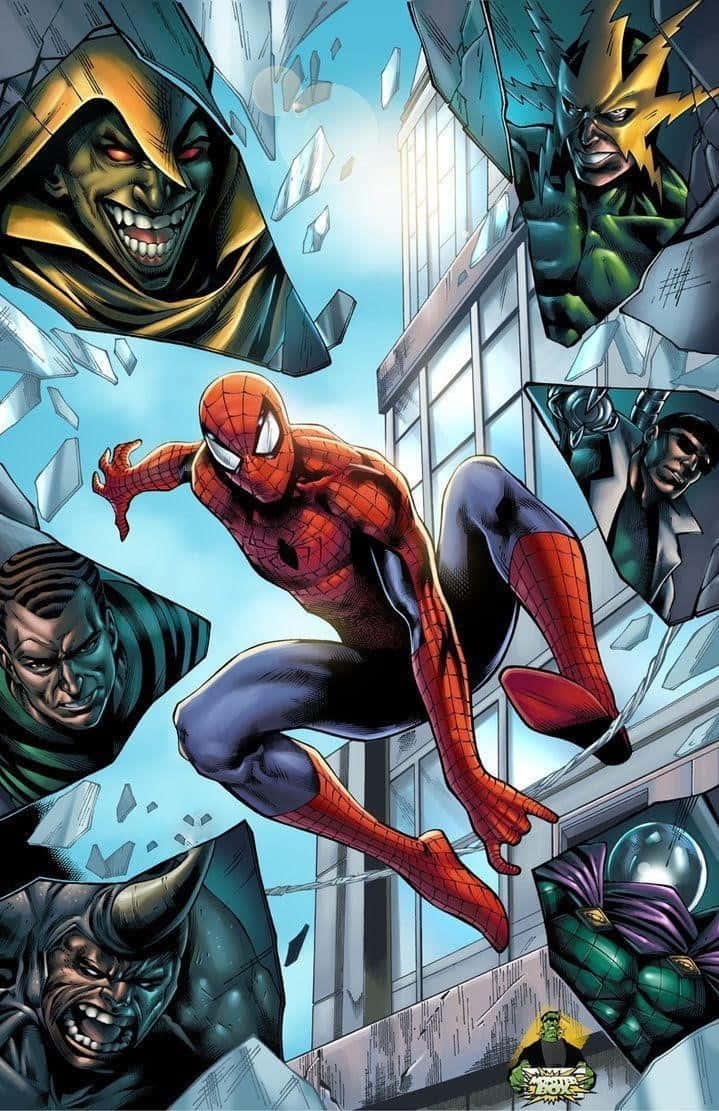 The Vicious Sinister Six: Ultimate Supervillain Team-up Against Spider-man Wallpaper