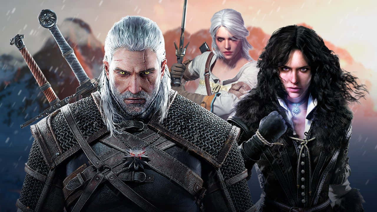 The Witcher Characters Gather For An Epic Adventure Wallpaper