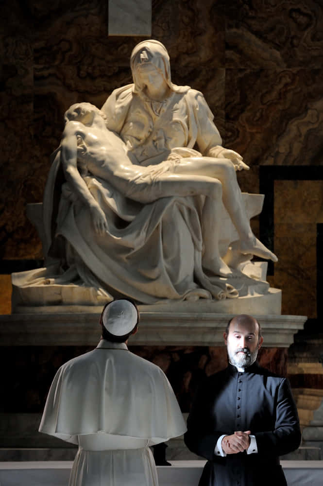 The Young Popeand Pieta Statue Wallpaper