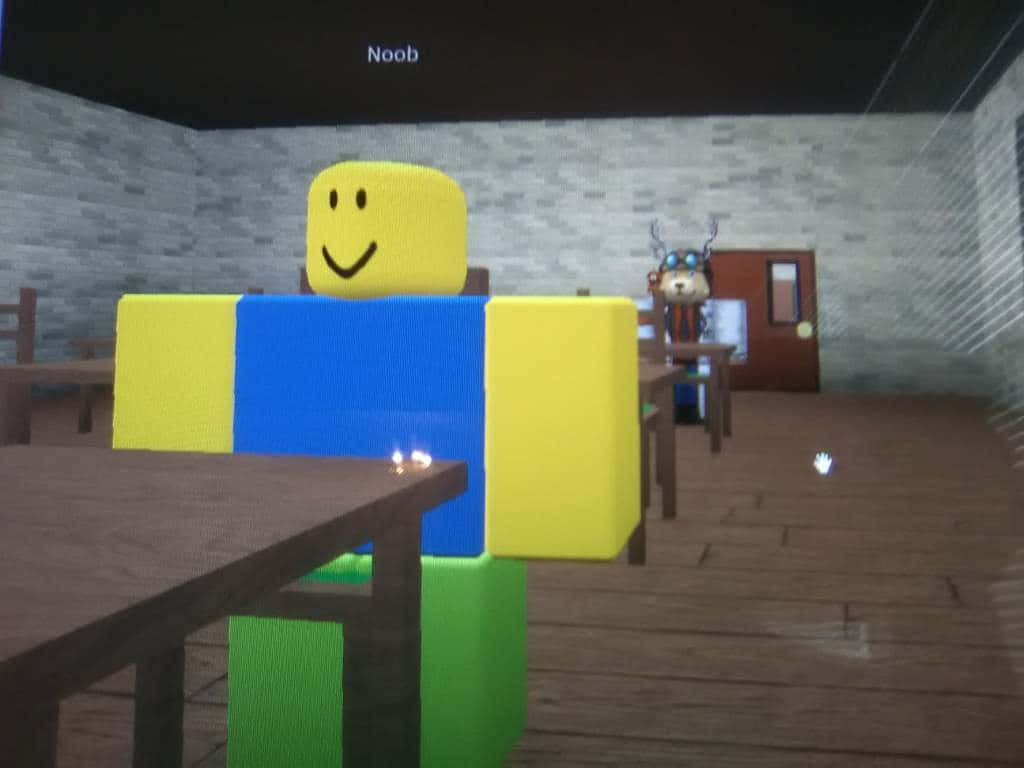 These Two Cute Roblox Noobs Are Enjoying Their Adventure In The Virtual World. Wallpaper