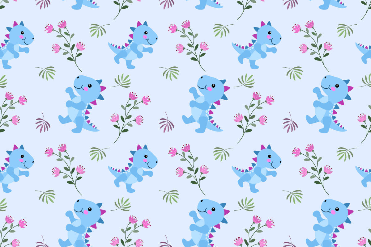 This Adorable Dinosaur Pattern Is So Sweet And Fun! Wallpaper