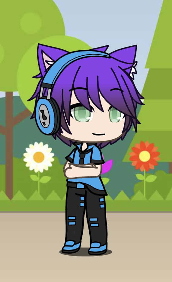 This Cute Gacha Life Boy Is Loving The Virtual Anime World! Wallpaper