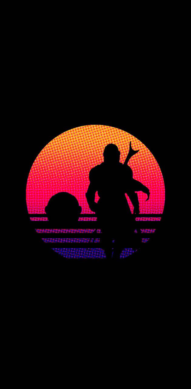 This Is The Way Mandalorian Walking Silhouette Wallpaper