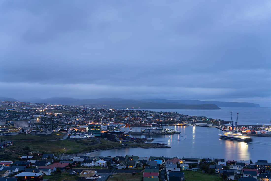 Thorshavn Under Dreamy Blue Sky Wallpaper