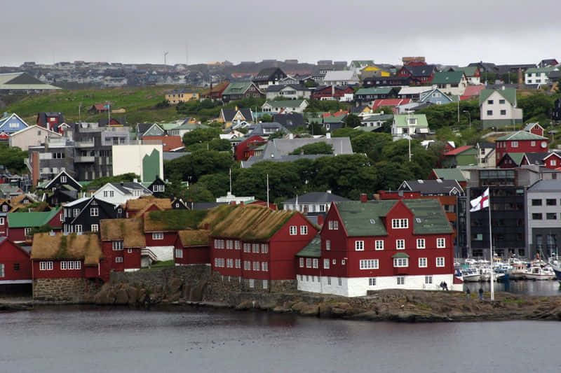 Thorshavn Under Gloomy Sky Wallpaper