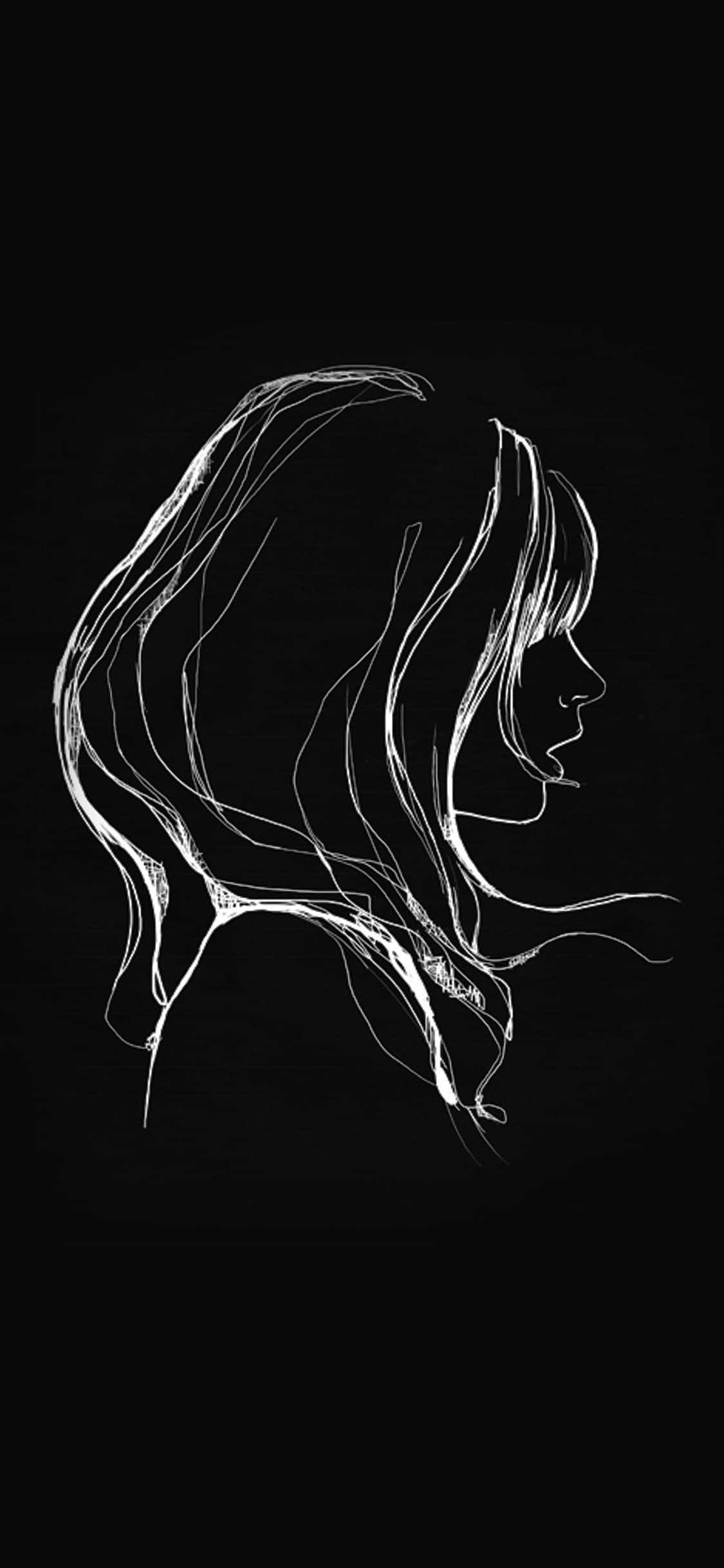 Thoughtful Black And White Pencil Drawing Wallpaper