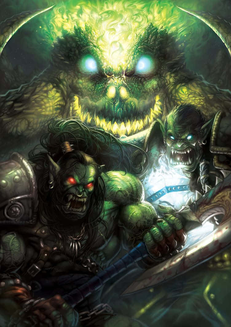 Thrall, The Legendary Orc Shaman In The Intense Battle Scene Wallpaper