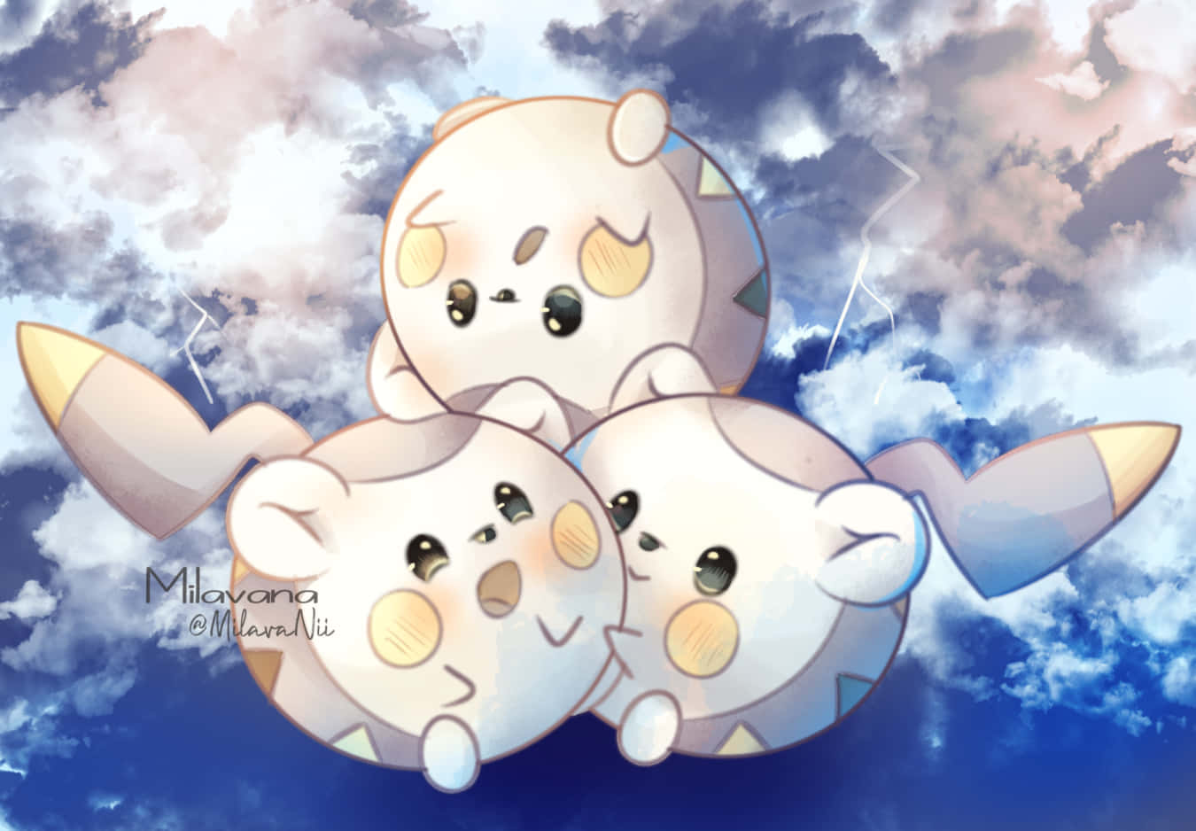 Three Cute Togedemaru Wallpaper