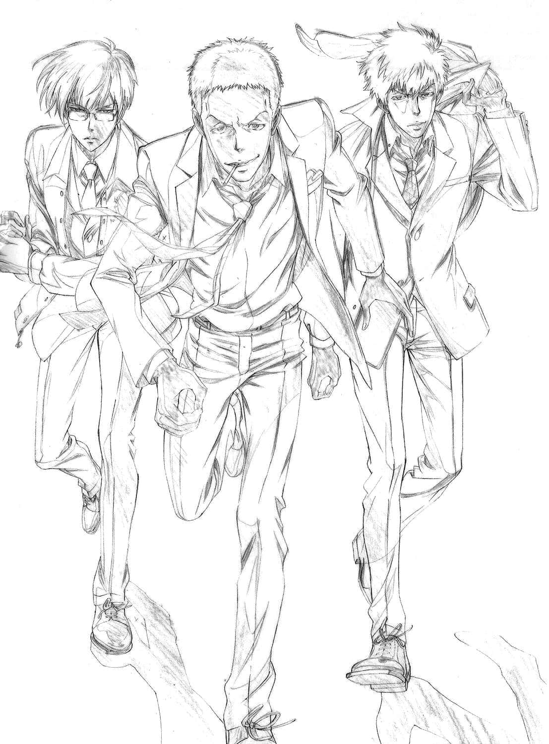 Three Detectives Sketch Wallpaper