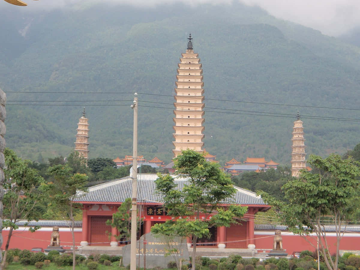 Three Pagodas Entrance Wallpaper