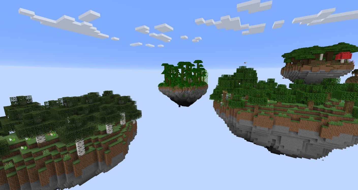 Thrilling Adventure In Minecraft Sky Block Wallpaper