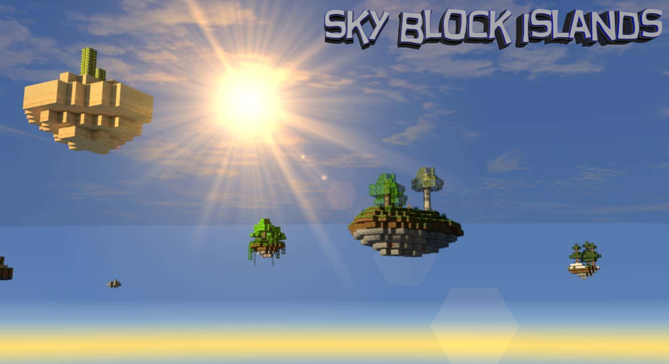 Thrilling Adventures In Minecraft Sky Block Wallpaper