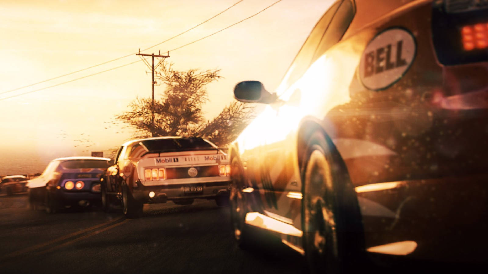 Thrilling Grid 2 Race At Sunset Wallpaper