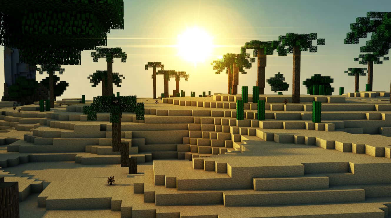 Thrilling Minecraft Survival Adventure Wallpaper