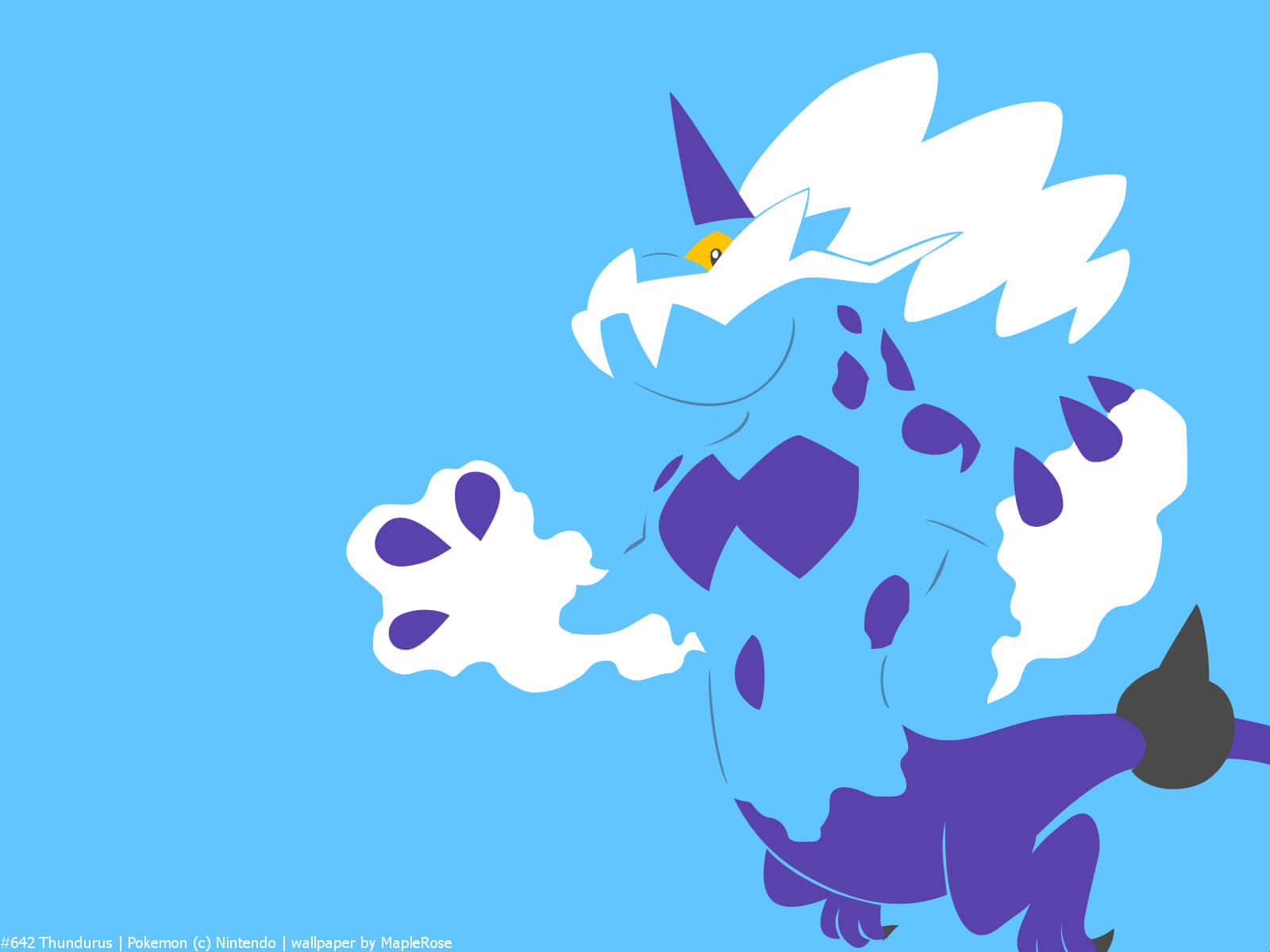 Thundurus Blue And Violet Illustration Wallpaper