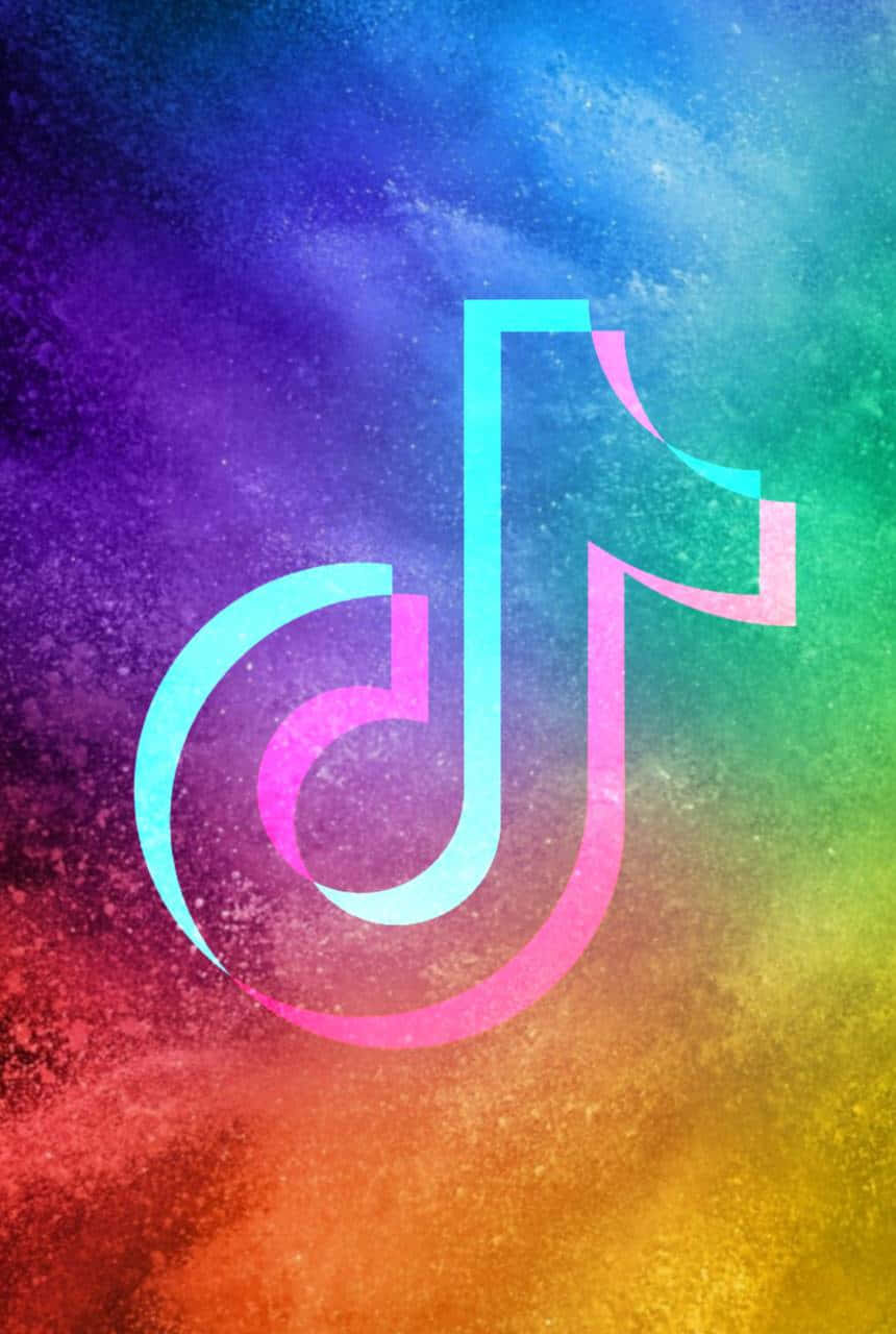 Tiktok Logo On A Colorful Background Wallpaper