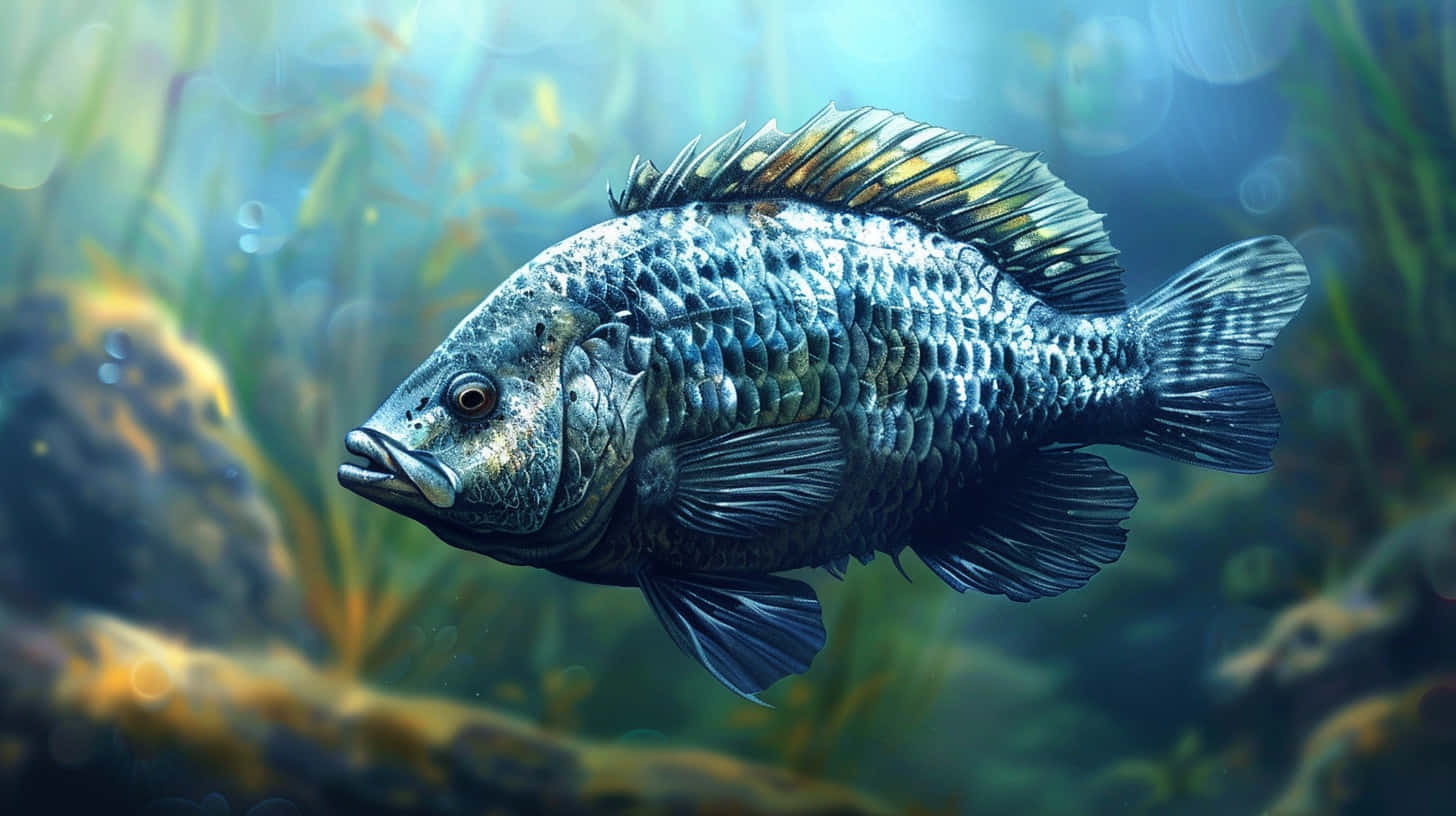 Tilapia Swimming Underwater Wallpaper