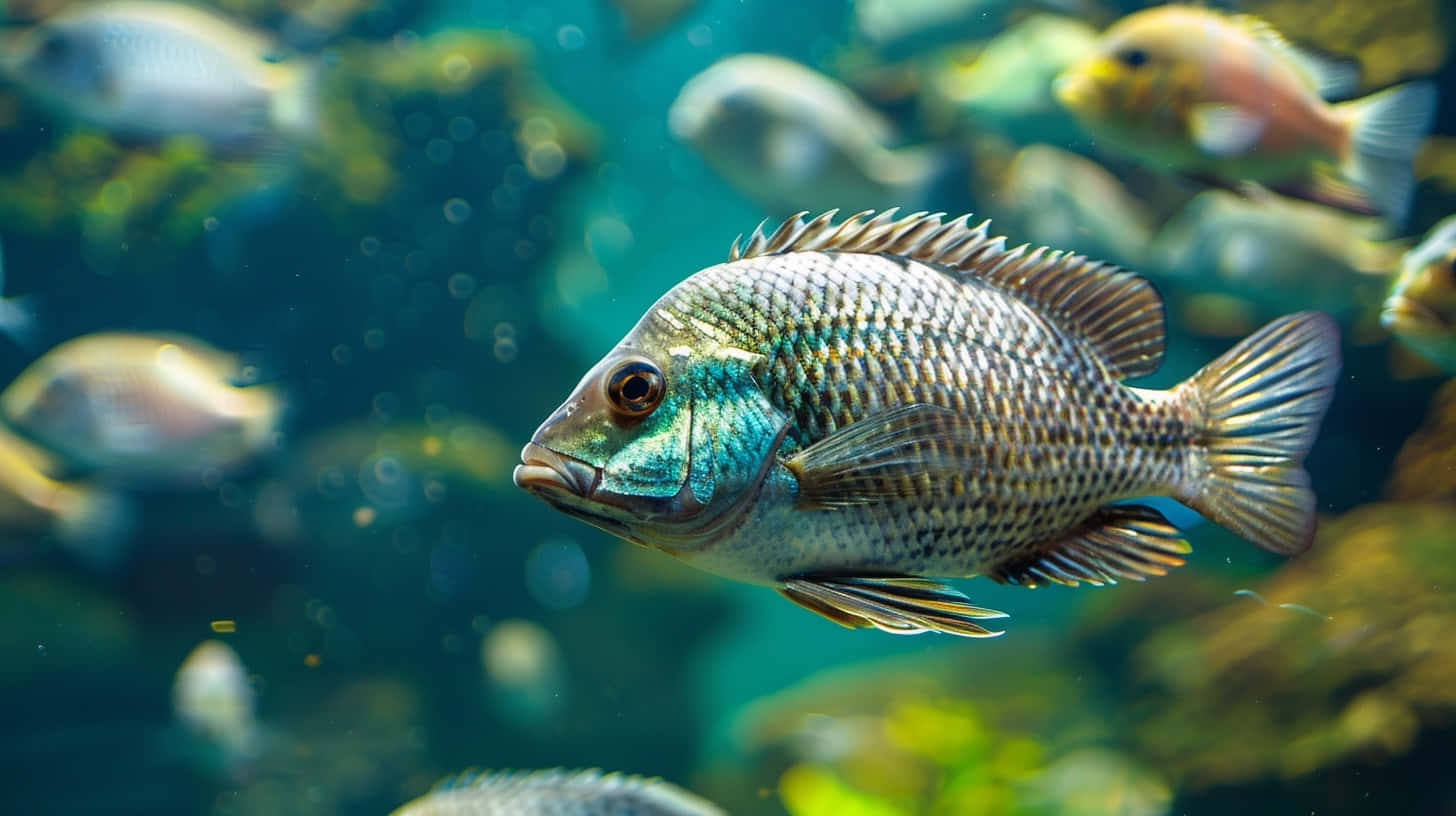 Tilapia Swimming Underwater.jpg Wallpaper