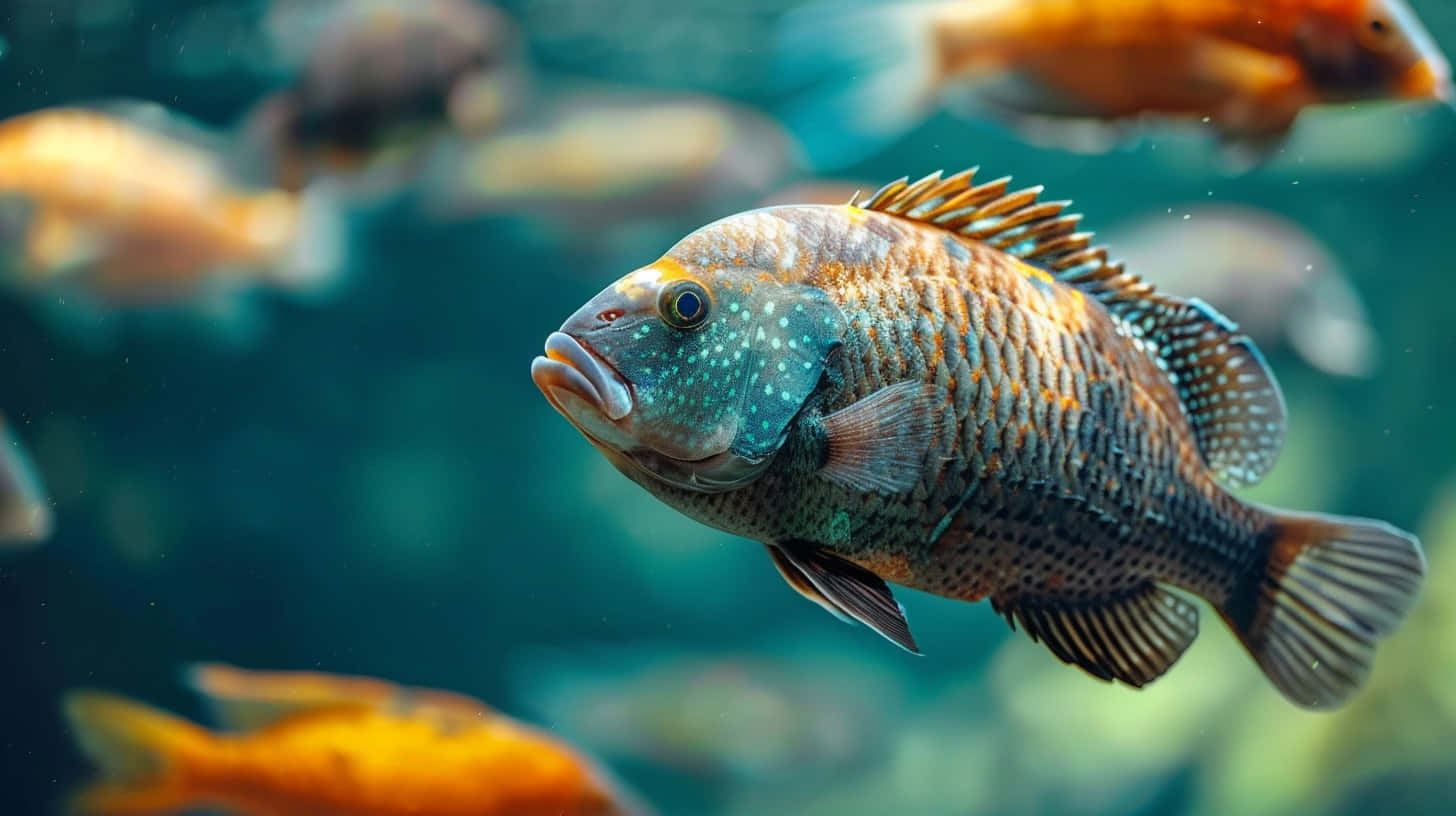 Tilapia Swimming Underwater Wallpaper