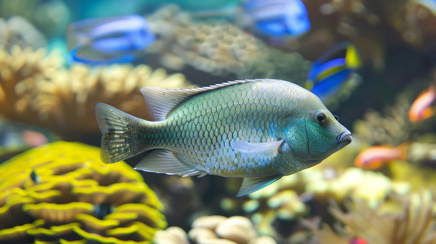 Tilapia Swimmingin Aquatic Habitat.jpg Wallpaper