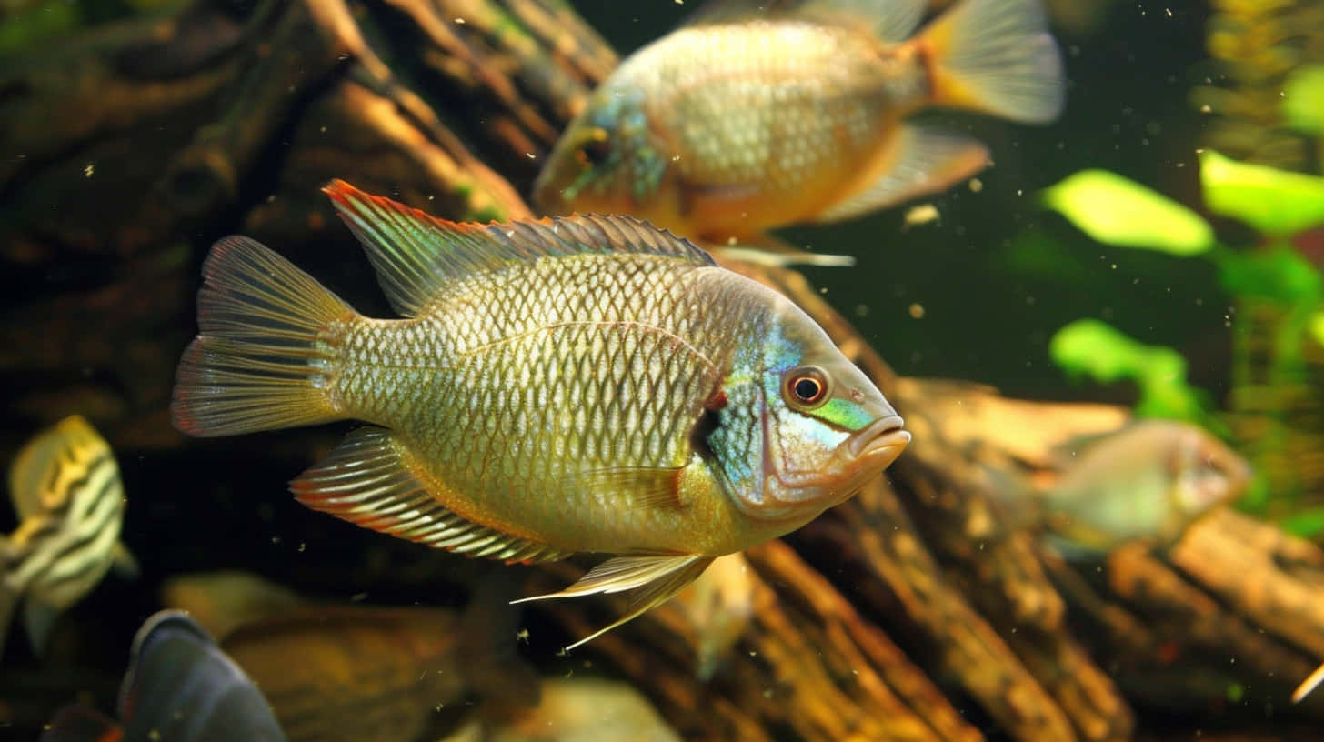 Tilapia Swimmingin Aquatic Habitat.jpg Wallpaper