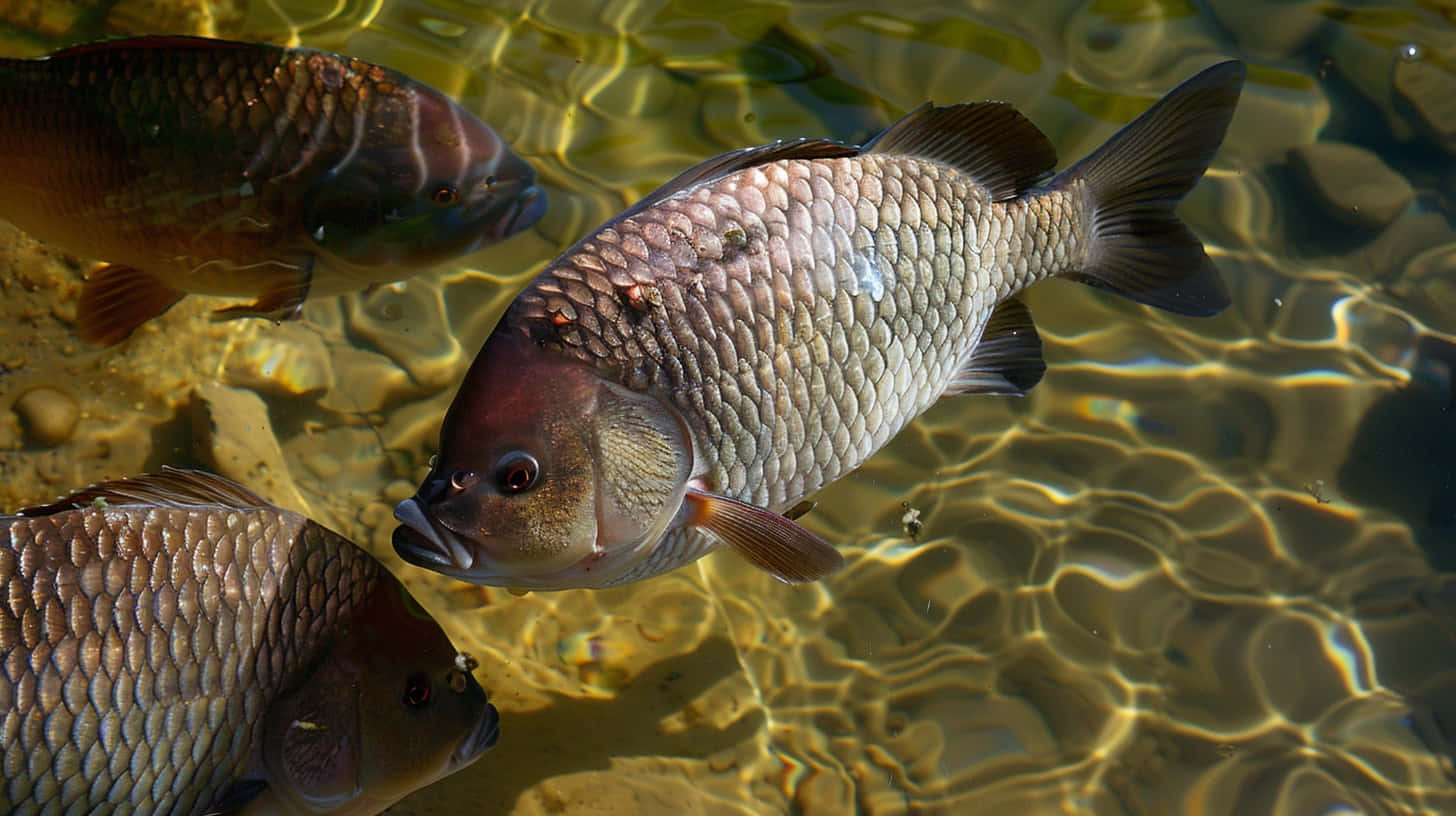 Tilapia Swimmingin Sunlit Water.jpg Wallpaper