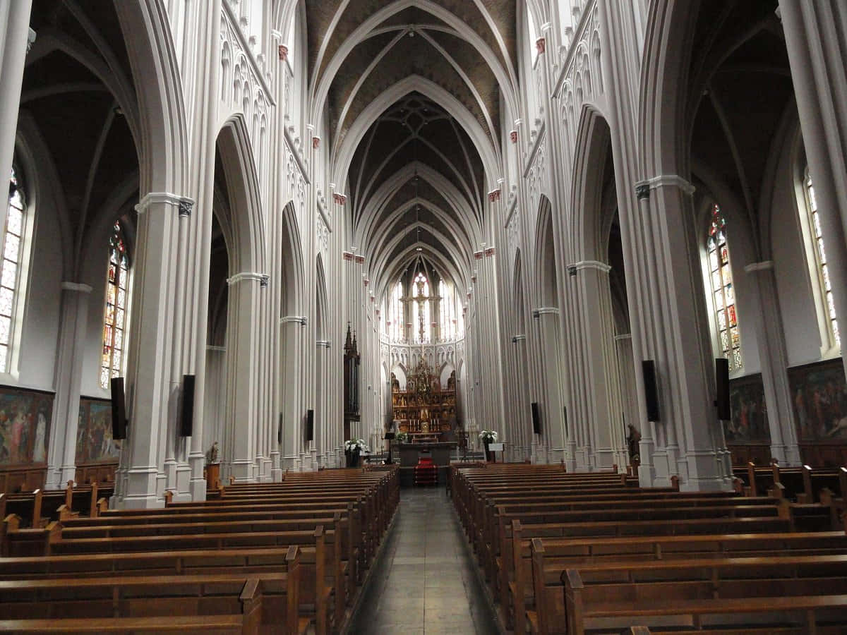 Tilburg Cathedral Interior View Wallpaper