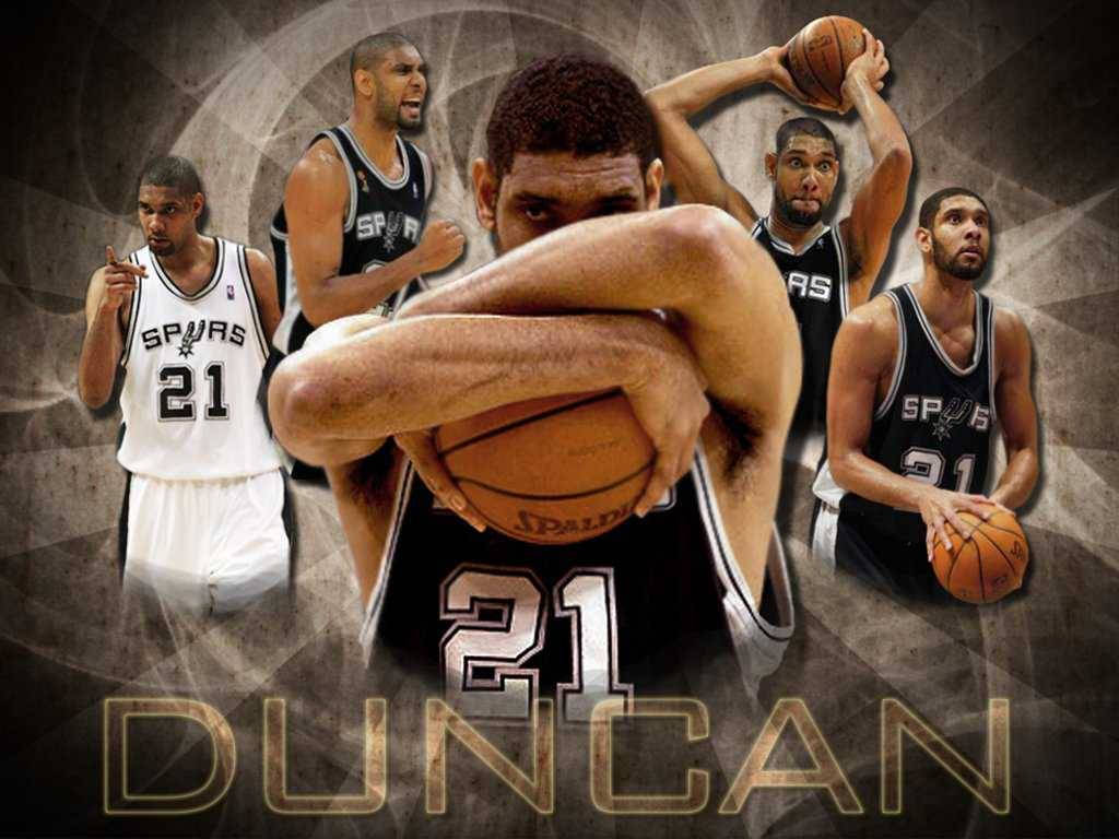 Tim Duncan And Nba Balls Wallpaper