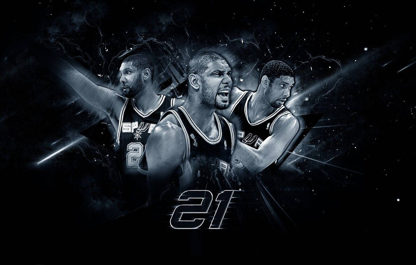 Tim Duncan Black Digital Art Wallpaper