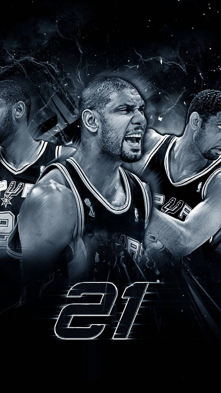 Tim Duncan Dark Portrait Art Wallpaper