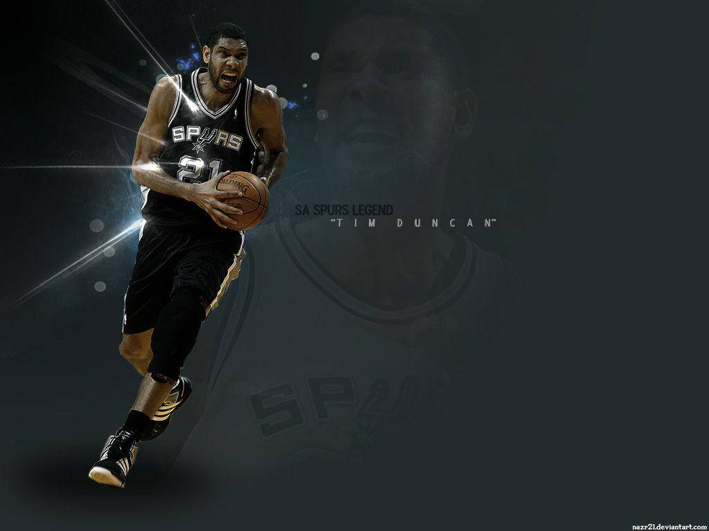 Tim Duncan Spurs Legend Art Wallpaper