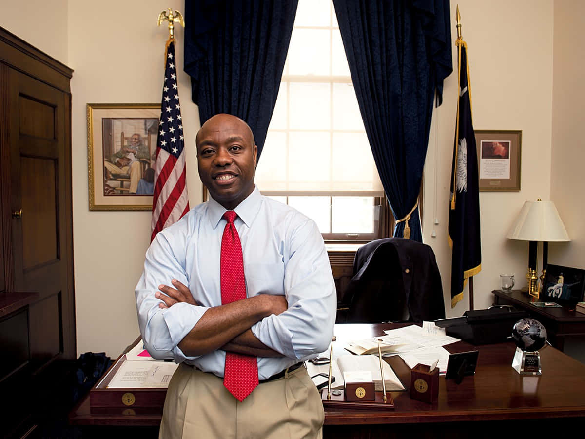 Tim Scott In His Office Wallpaper