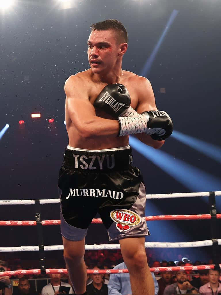 Tim Tszyu During A Boxing Match Wallpaper