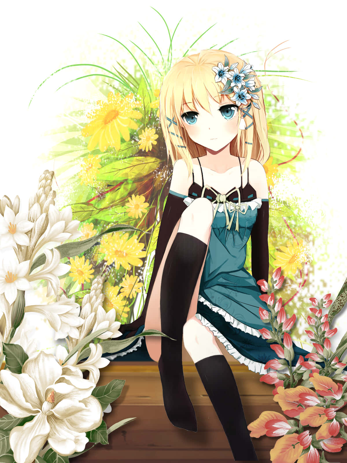 Tina Sprout Floral Backdrop Anime Art Wallpaper