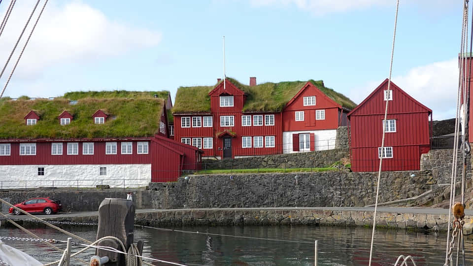 Tinganes From Boat In Thorshavn Wallpaper