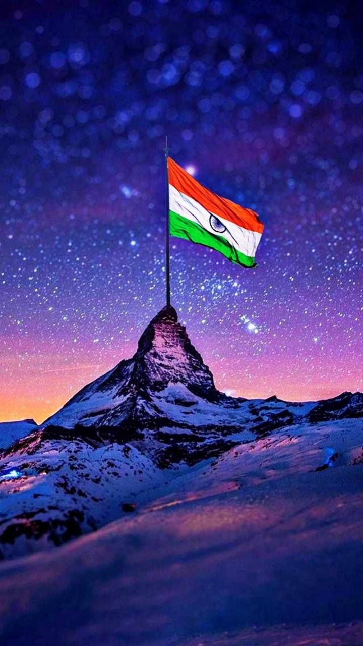 Tiranga On Mountain Top Wallpaper