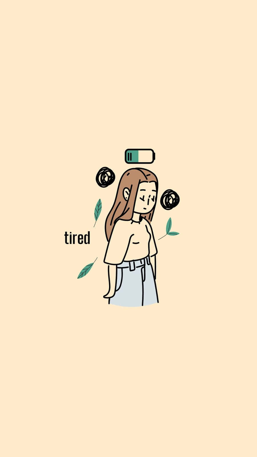 Tired Aesthetic Illustration Wallpaper