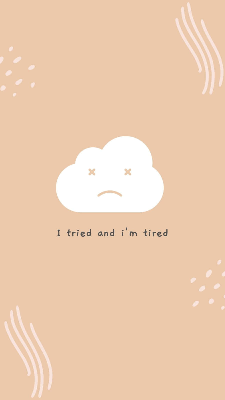 Tired Cloud Illustration Wallpaper