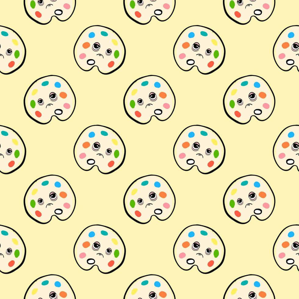 Tired Palette Faces Pattern Wallpaper