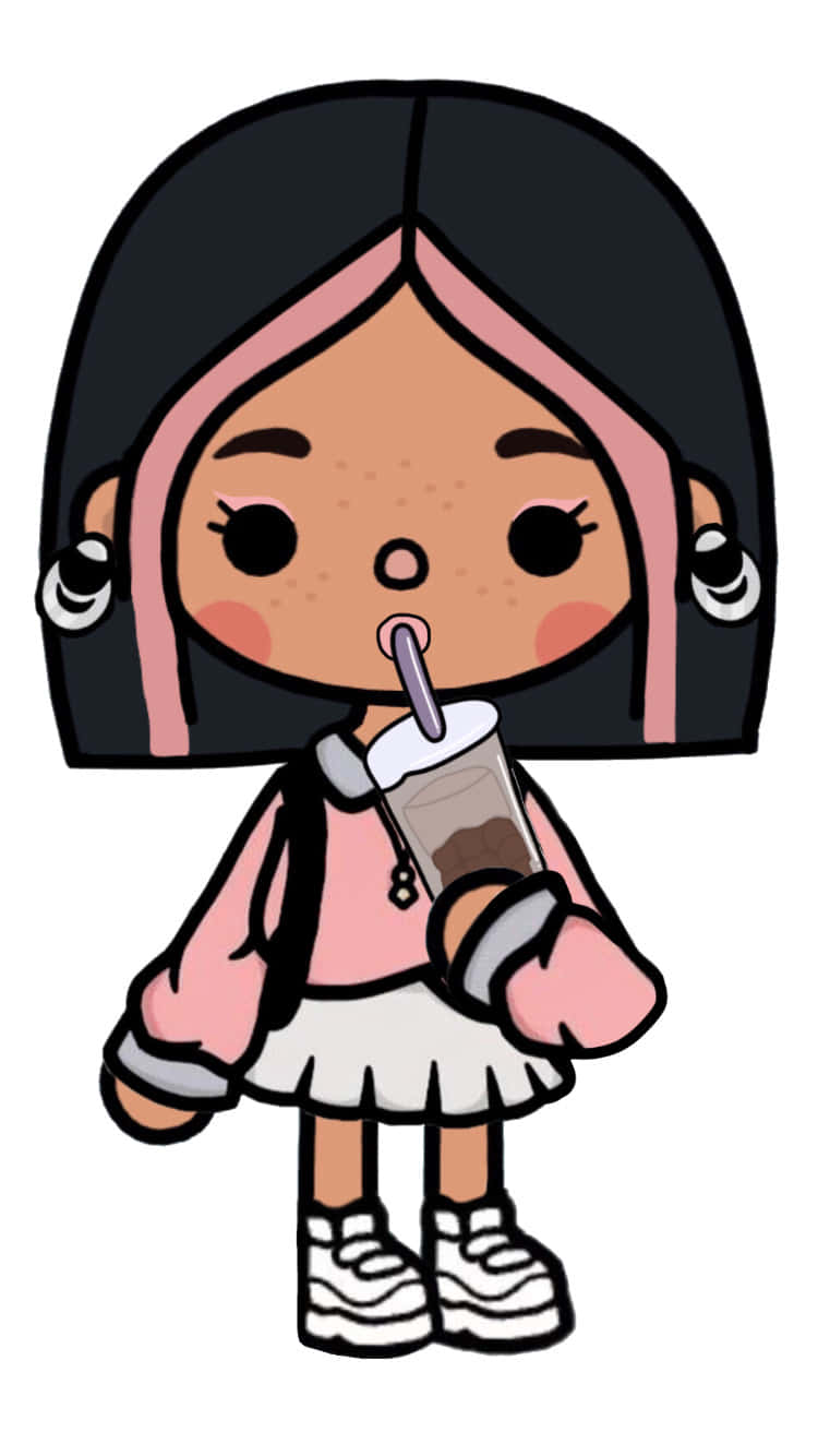 Toca Boca Character Drinking Beverage Wallpaper