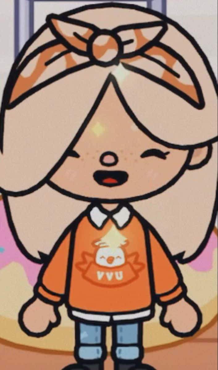 Toca Boca Character Orange Sweater Wallpaper